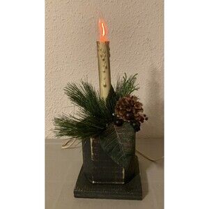 Vintage Flickering Flame Electric Christmas Candle Country Centerpiece